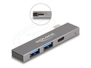 Delock Hub - schlank, 5 Gbps, mit USB Typ-C