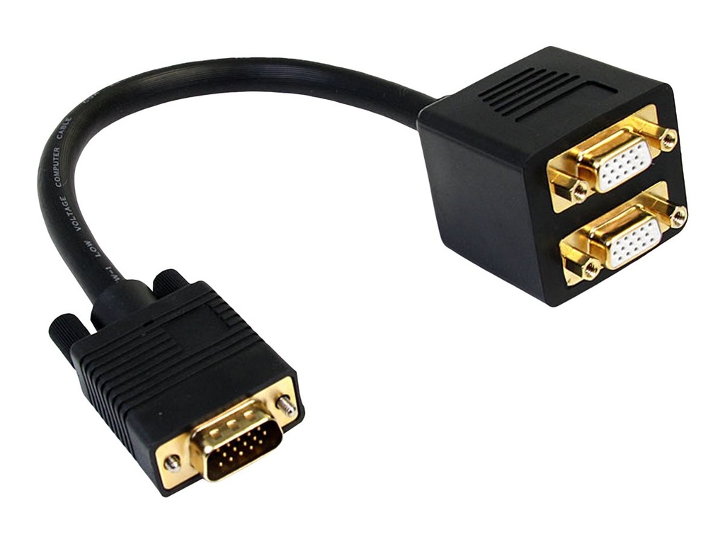 StarTech.com StarTech 30cm VGA auf 2x VGA Splitter-Kabel - St/Bu - VGA HD15 Y-Verteiler Stecker/Buchse - Vergoldet - VGA-Splitter - HD-15 (VGA)