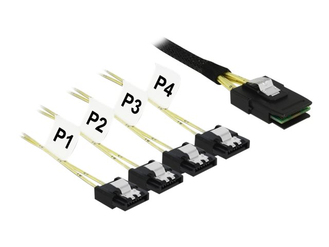 Delock Mini SAS SFF-8087 > 4 x SATA 7 pin - SATA- / SAS-Kabel - SAS 6Gbit/s - 4-Lane - Mini SAS (SFF-8087)
