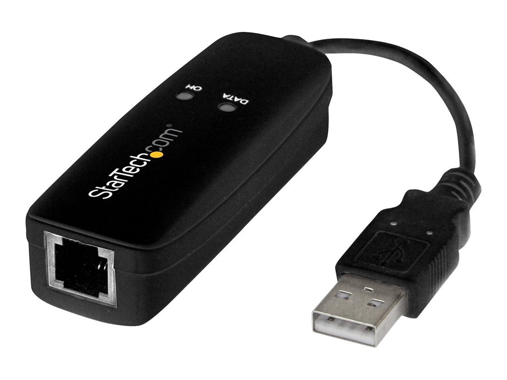 StarTech.com StarTech USB 2.0 Faxmodem - 56K Externes DialUp V.92 Modem/Dongle/Adapter - Computer/Laptop Faxmodem - USB auf Telefonbuchse - USB Datenmodem - Netzwerk Fax/CMR/POS (USB56KEMH2)