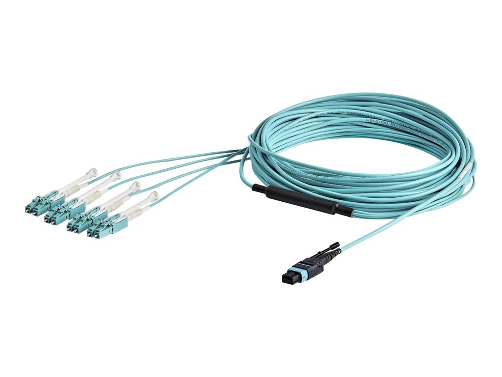 StarTech.com Startech 10 m MPO/MTP auf LC Breakout Glasfaserkabel - Push/Pull-Tab - Kabelpeitsche - MTP/MPO-Multi-Modus (W)