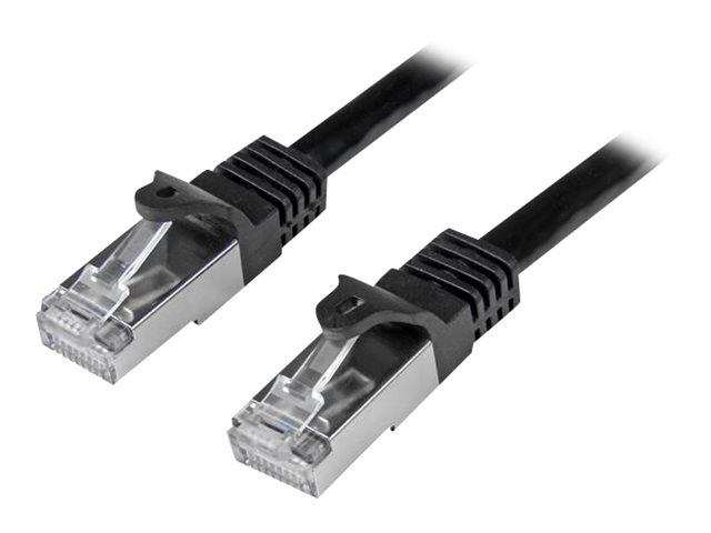 StarTech.com Startech 50cm CAT6 Ethernet Cable, 10 Gigabit Shielded Snagless RJ45 100W PoE Patch Cord, CAT 6 10GbE SFTP Network Cable w/Strain Relief, Black, Wiring is UL Certified/TIA - Category 6 - 26AWG (N6SPAT50CMBK)