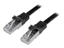 StarTech.com Startech 50cm CAT6 Ethernet Cable, 10 Gigabit Shielded Snagless RJ45 100W PoE Patch Cord, CAT 6 10GbE SFTP Network Cable w/Strain Relief, Black, Wiring is UL Certified/TIA - Category 6 - 26AWG (N6SPAT50CMBK)