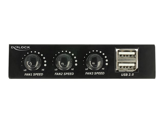 Delock 3.5" Front Panel > 2 x USB 2.0 and fan control