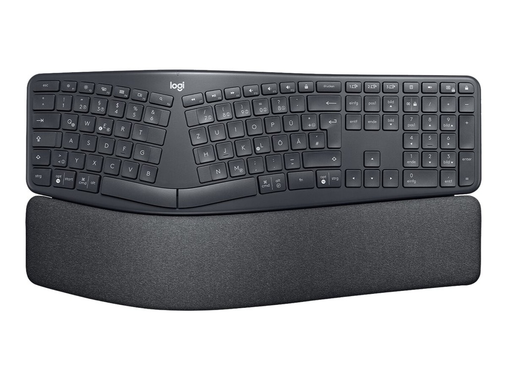 Logitech ERGO K860 - Tastatur - kabellos - 2.4 GHz, Bluetooth 5.0