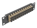 Delock Patch Panel - Schrankmontage - SC Duplex MM X 12 - Schwarz, beige - 1U - 25.4 cm (10")