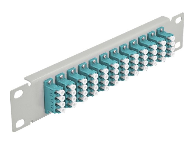 Delock Patch Panel - Schrankmontage - LC MM X 48 - Grau, Aquamarin - 1U - 25.4 cm (10")