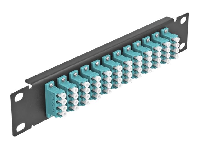 Delock Patch Panel - Schrankmontage - LC MM X 48 - Schwarz, Aquamarin - 1U - 25.4 cm (10")