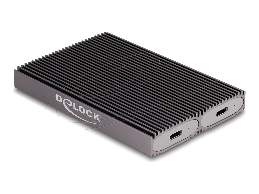 Delock Speichergehäuse - external, dual combo, toolfree - M.2 - M.2 Card (PCIe NVMe & SATA)