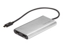 StarTech.com Thunderbolt 3 auf zwei HDMI Adapter - 4K 60hz - Mac und Windows kompatibel - USB C HDMI Adapter - Thunderbolt 3 zu HDMI - Adapterkabel - USB-C männlich zu HDMI weiblich - 28.4 m - Silber - aktiv, 4K60Hz (4096 x 2160)