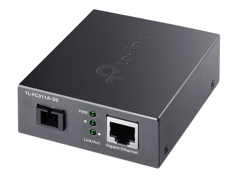 TP-LINK TL-FC311A-20 - V1 - Medienkonverter - 1GbE - 1000Base-T, WDM, 1000Base-SC - RJ-45 / SC Single-Modus - bis zu 20 km - 1310 (RX)