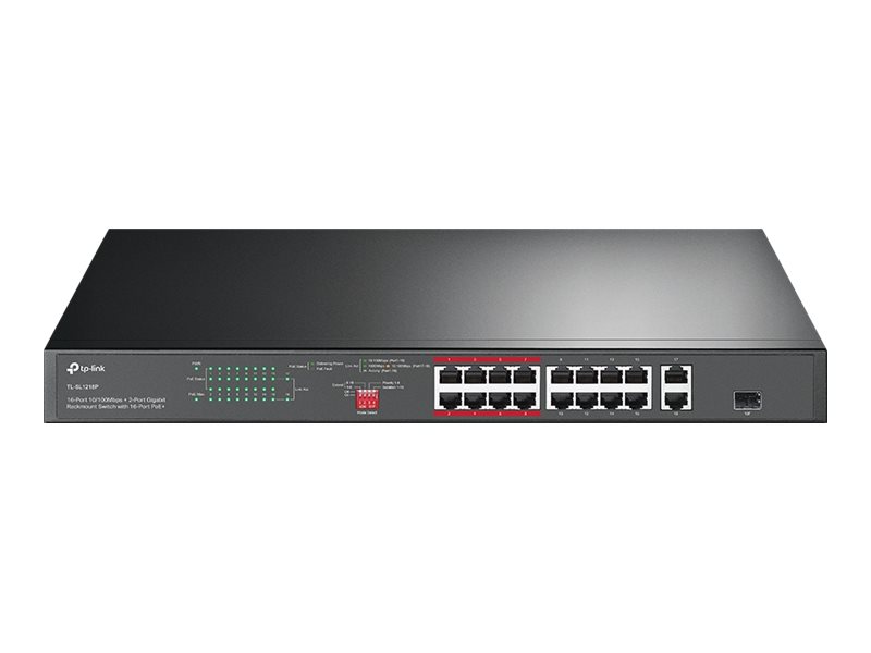 TP-LINK JetStream TL-SL1218P V4 - Switch - unmanaged - 16 x 10/100 (PoE+)