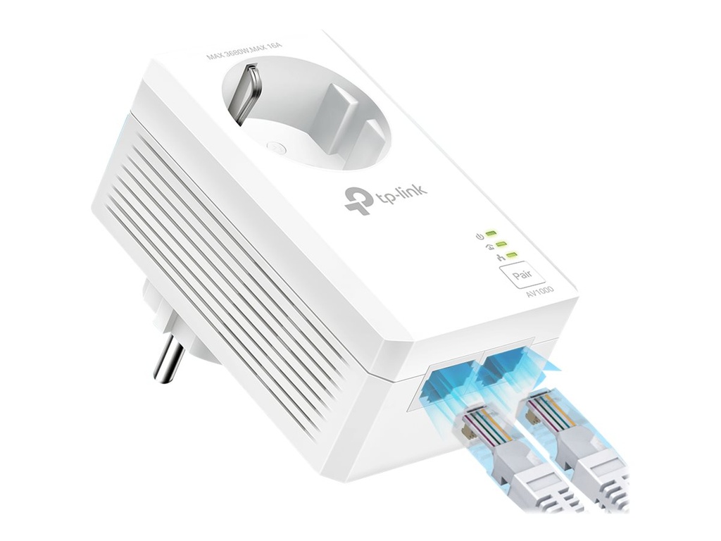 TP-LINK TL-PA7027P V1 Starter Kit - Powerline Adapterkit 2-Port-Switch - 1GbE, HomePlug AV (HPAV)