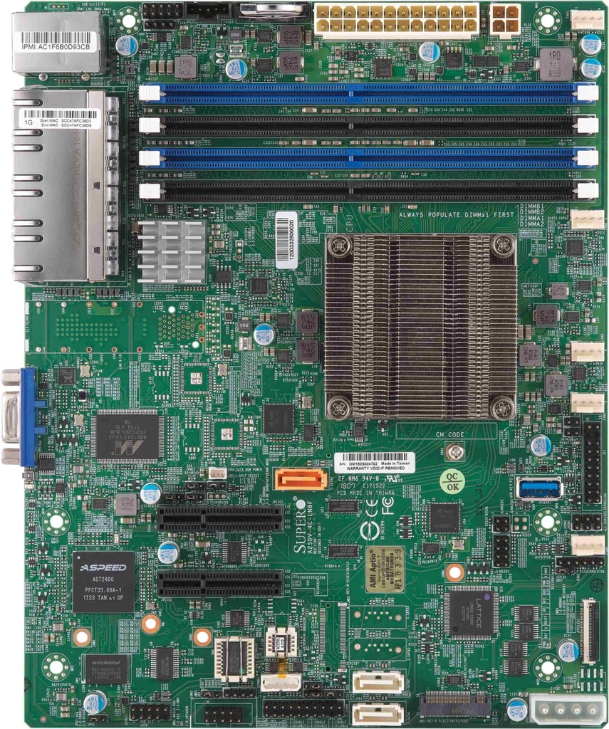 Supermicro Motherboard A2SDV-8C-LN8F - Mainboard - ATX