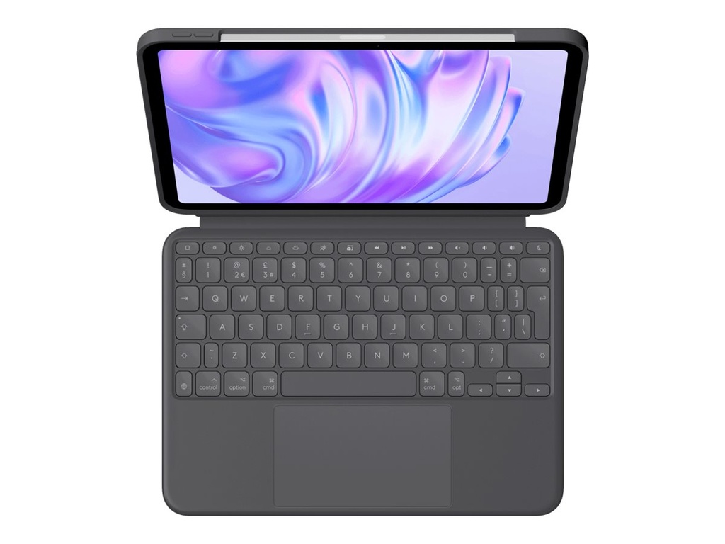 Logitech Combo Touch - Tastatur und Foliohülle - mit Trackpad - hinterleuchtet - Apple Smart connector - QWERTY - GB - Graphite - für Apple 11-inch iPad Pro (M4)