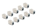 Delock Modulare Eingabe - werkzeugfrei - CAT 6a - STP - RJ-45 - Grau (Packung mit 10)