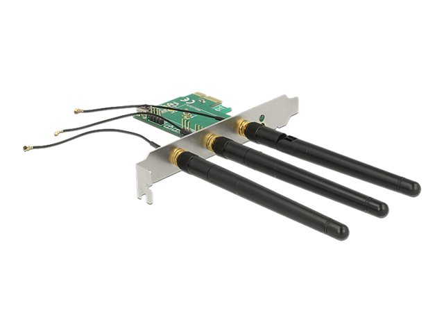 Delock PCI Express Card > 1 x internal M.2 Key A Slot with 3 external Antennas