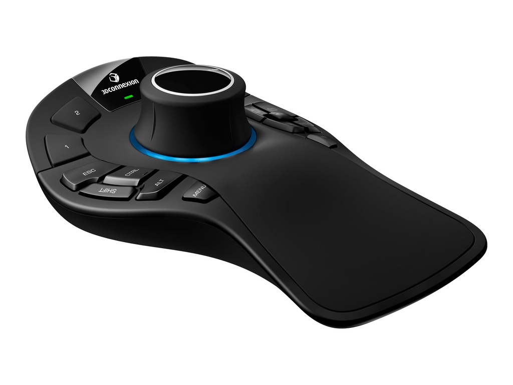 3Dconnexion SpaceMouse Pro Wireless - Bluetooth Edition - 3D-Maus - ergonomisch - 15 Tasten - kabellos - 2.4 GHz, Bluetooth, USB-C - kabelloser Empfänger (USB)