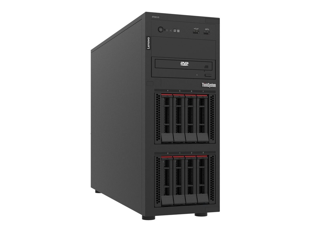 Lenovo ThinkSystem ST250 V3 7DCE - Server - Tower - 4U - 1-Weg - 1 x Xeon E-2478 / 2.8 GHz - RAM 16 GB - Hot-Swap 6.4 cm (2.5")