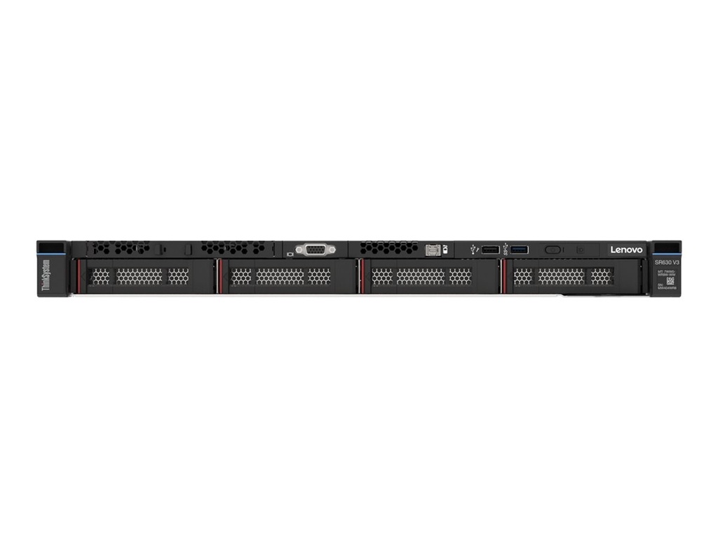 Lenovo ThinkSystem SR630 V3 7D73 - Server - Rack-Montage - 1U - zweiweg - 1 x Xeon Silver 4510 / 2.4 GHz - RAM 32 GB - SAS - Hot-Swap 8.9 cm (3.5")