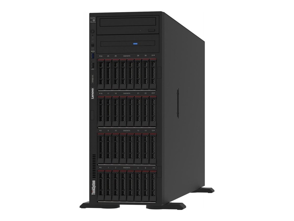 Lenovo ThinkSystem ST650 V3 7D7A - Server - Tower - 4U - zweiweg - 1 x Xeon Gold 6538Y+ / 2.2 GHz - RAM 64 GB - SAS - Hot-Swap 6.4 cm (2.5")