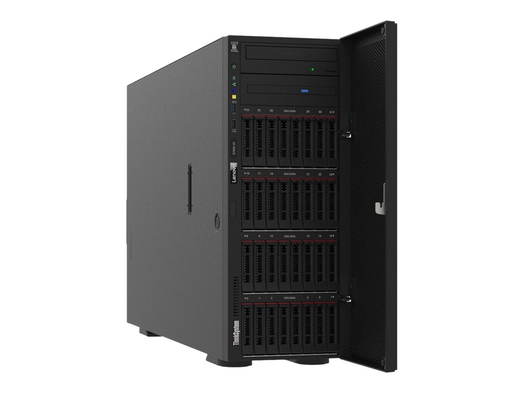Lenovo ThinkSystem ST650 V2 7Z74 - Server - Tower - 4U - zweiweg - 1 x Xeon Silver 4310 / 2.1 GHz - RAM 64 GB - SAS - Hot-Swap 6.4 cm (2.5")
