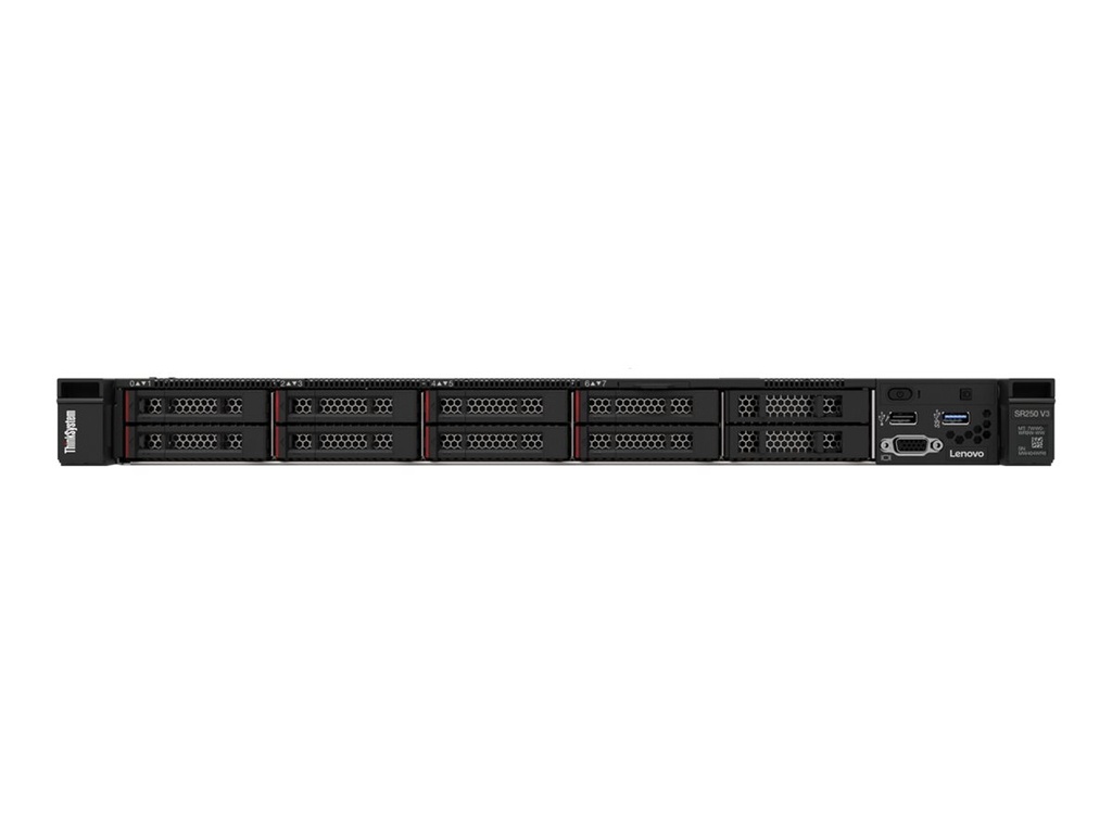 Lenovo ThinkSystem SR250 V3 7DCL - Server - Rack-Montage - 1U - 1-Weg - 1 x Xeon E-2414 / 2.6 GHz - RAM 16 GB - Hot-Swap 6.4 cm (2.5")