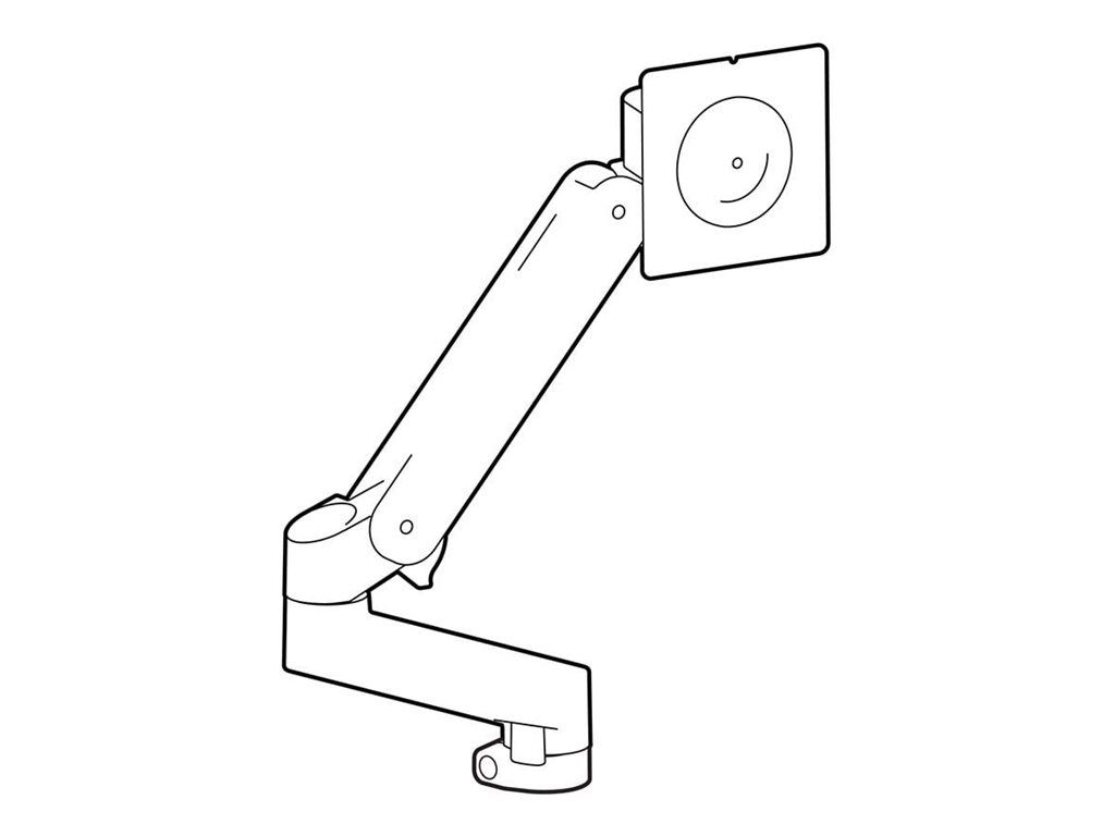 Ergotron LX Pro - Befestigungskit (Monitorarm, Verlängerung, Monitor-Schwenkarm, Stangenring, Befestigungsmaterialien) - Konstante Krafttechnologie - für Flachbildschirm - Erweiterungskit - Aluminium - weiß (34")