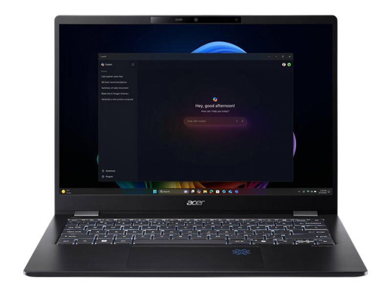 Acer TravelMate P6 14 AI TMP614-54-TCO - 180°-Scharnierdesign - Intel Core Ultra 7 258V / 2.2 GHz - Intel Evo vPro Enterprise Platform - Win 11 Pro - Intel Arc Graphics 140V - 32 GB RAM - 1.024 TB SSD NVMe, QLC - 35.6 cm (14")