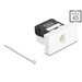 Delock Easy 45 RJ45 Buchse zu LSA Cat.6a 180° werkzeugfrei schwarz weiß