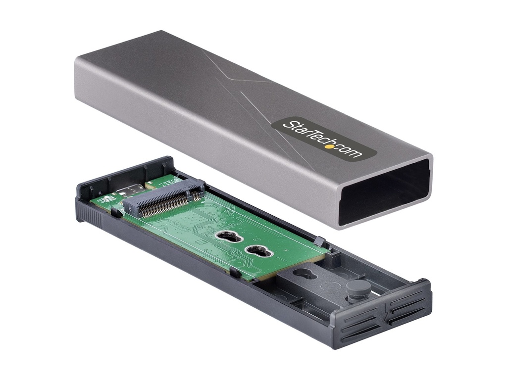 StarTech.com USB-C 10Gbps to M.2 NVMe or M.2 SATA SSD Enclosure, Tool-free M.2 PCIe/SATA NGFF SSD Enclosure, Portable Aluminum Case, USB Type-C & USB-A Host Cables, For 2230/2242/2260/2280 - Works w/ Thunderbolt 3 (M2-USB-C-NVME-SATA)