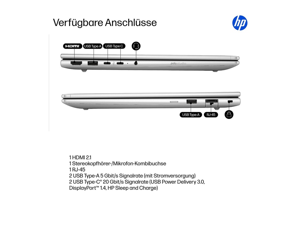 HP ProBook 4 G1i Notebook AI - 177-Grad Scharnierdesign - Intel Core Ultra 7 255U / 2 GHz - Win 11 Pro - Intel Graphics - 24 GB RAM - 512 GB SSD NVMe - 35.6 cm (14")