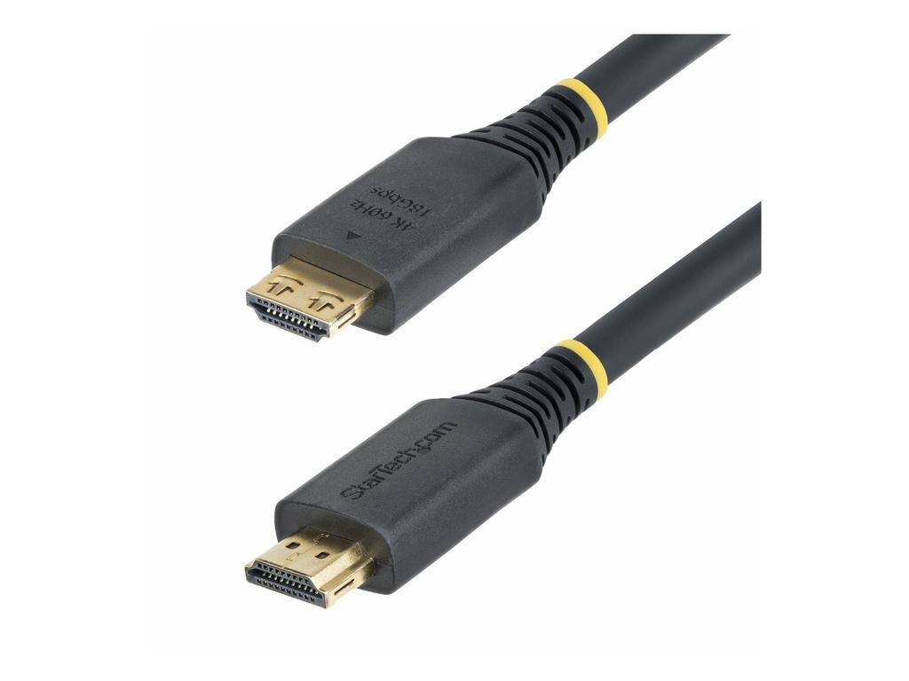 StarTech.com Startech 20ft (6m) Active HDMI Cable w/Gripping Connectors - Hohe Geschwindigkeit - HDMI-Kabel mit Ethernet - HDMI männlich zu HDMI männlich - 6.1 m - abgeschirmt - Schwarz - halogenfrei, aktiv, 4K60Hz-Unterstützung, 1440p (UWQHD)