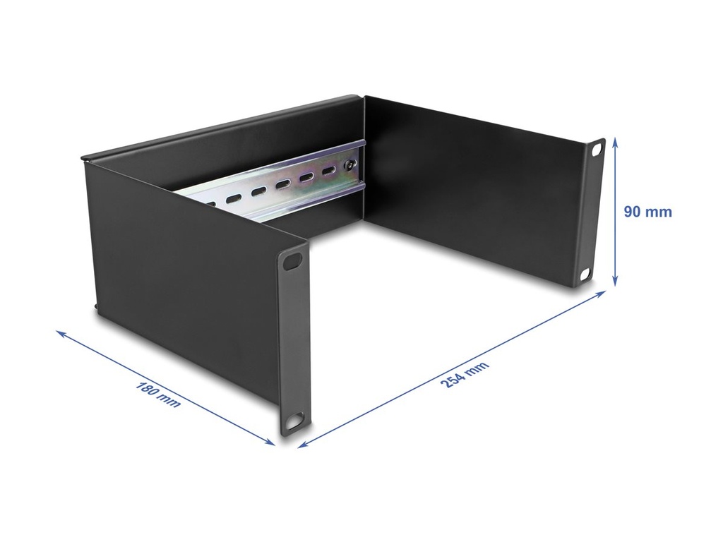 Delock DIN Schienenpanel - Rack montierbar - Schwarz - 2U - 25.4 cm (10")
