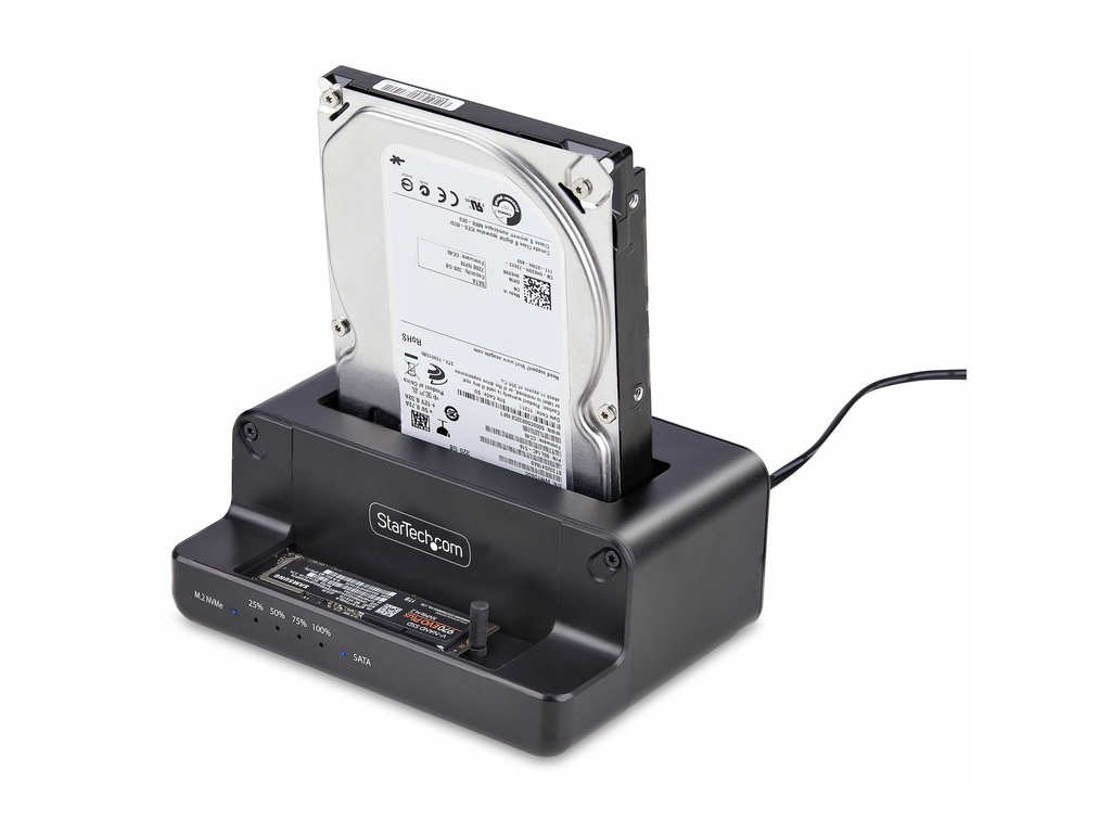 StarTech.com M.2 NVMe to 2.5/3.5" SATA Drive Duplicator, Dual Bay Cloner - Solid State / Festplattenduplikator - 2 Schächte (SATA-600 / PCI Express (NVMe))
