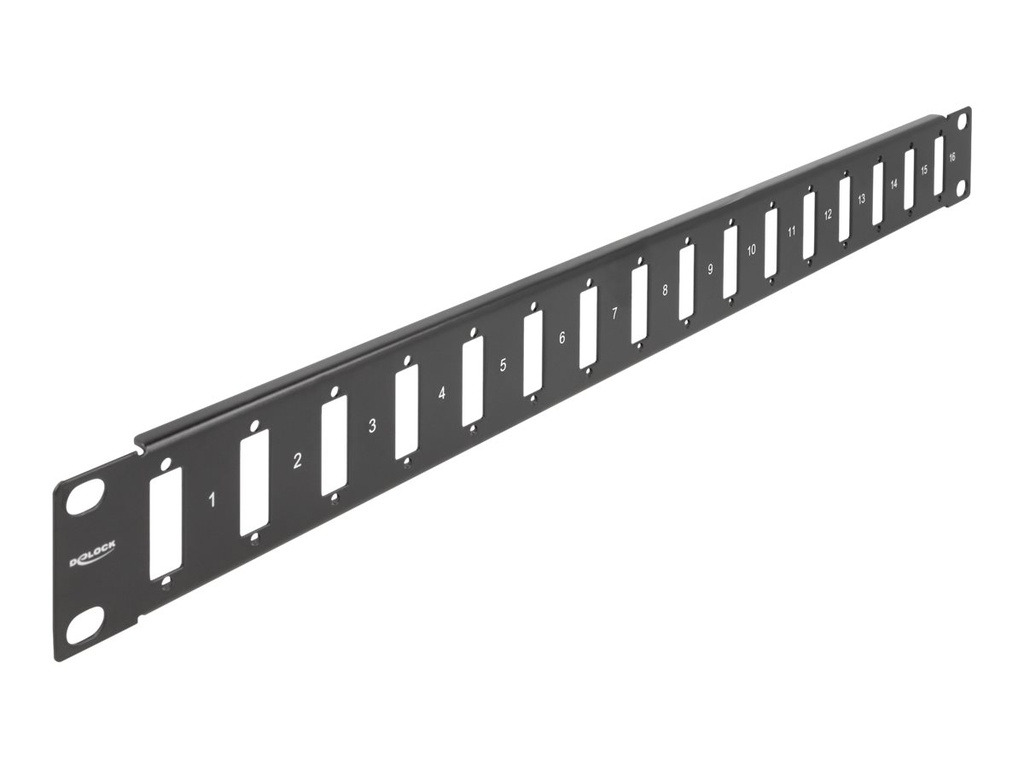 Delock Patchpanel (Blindblech) - mit Schraubverbindung - Rack montierbar - Schwarz - 1U - 48.3 cm (19")