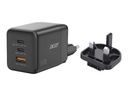 Acer Netzteil - PPS- und GaN-Technologie - 100 Watt - PD 3.0 - 3 Ausgabeanschlussstellen (USB, 2 x USB-C)
