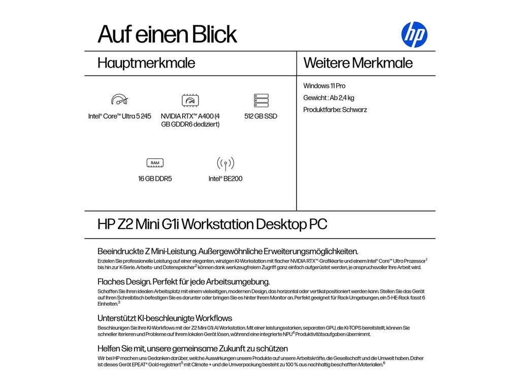 HP Workstation Z2 G1i - Mini - 5U - 1 x Core