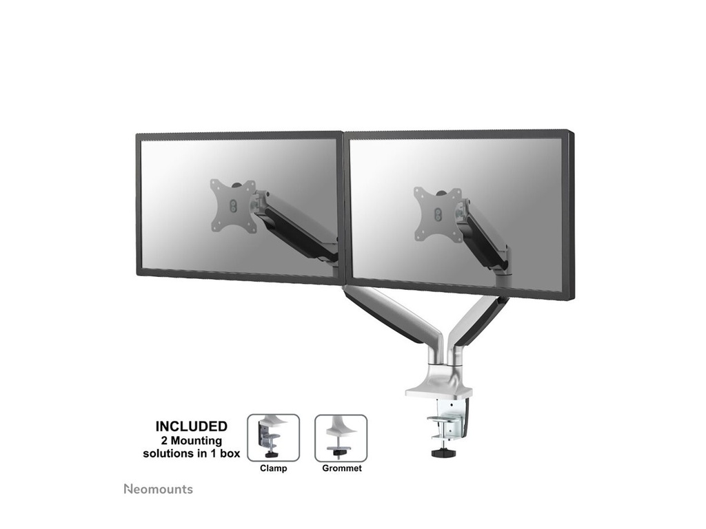 Neomounts NM-D750D - Befestigungskit - Voll beweglich - für 2 LCD-Displays - Silber - Bildschirmgröße: 25.4-81.3 cm (10"-32")