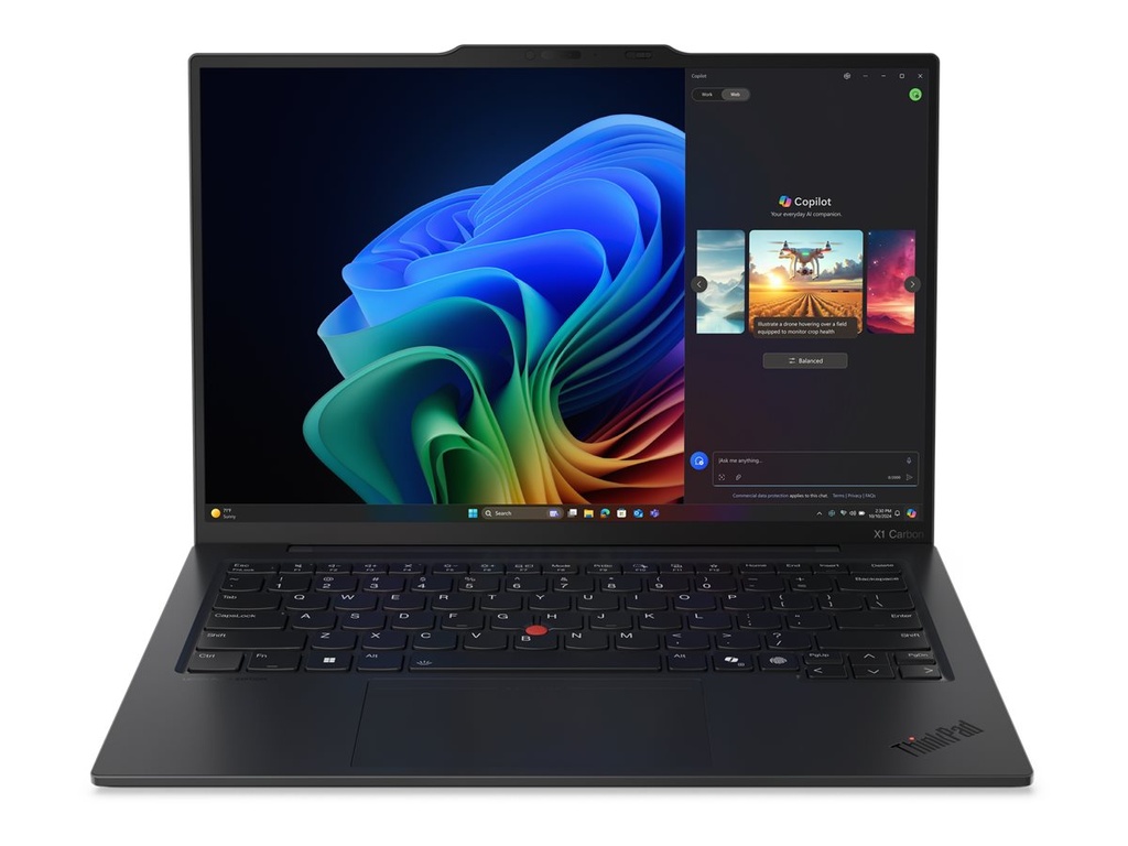 Lenovo ThinkPad X1 Carbon Gen 13 21NS - Aura Edition - 180°-Scharnierdesign - Intel Core Ultra 7 258V - Evo - Win 11 Pro - Intel Arc Graphics 140V - 32 GB RAM - 2 TB SSD TCG Opal Encryption 2, NVMe - 35.6 cm (14")