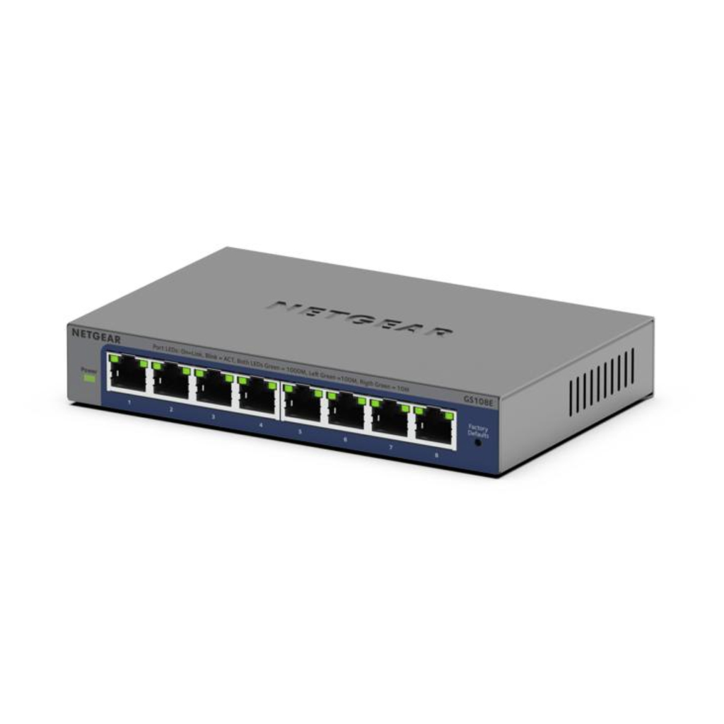 Netgear GS108Ev4 Desktop Switch - Switch - 16 Gbps