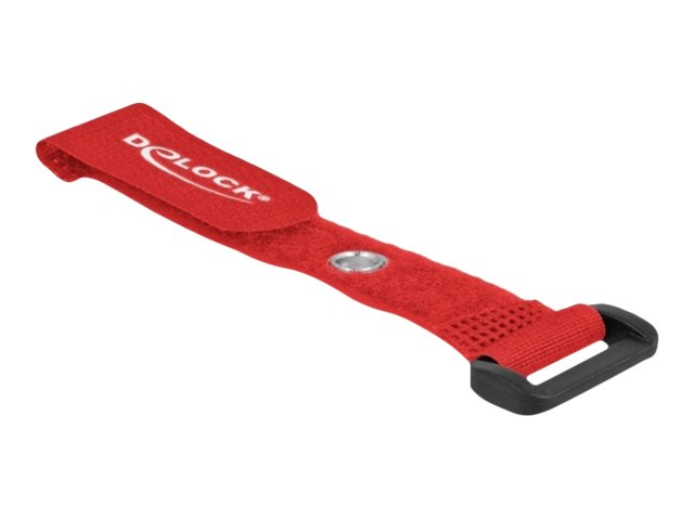 Delock Klettverschluss-Cinchkabelbinder - 15 cm - Rot (Packung mit 5)