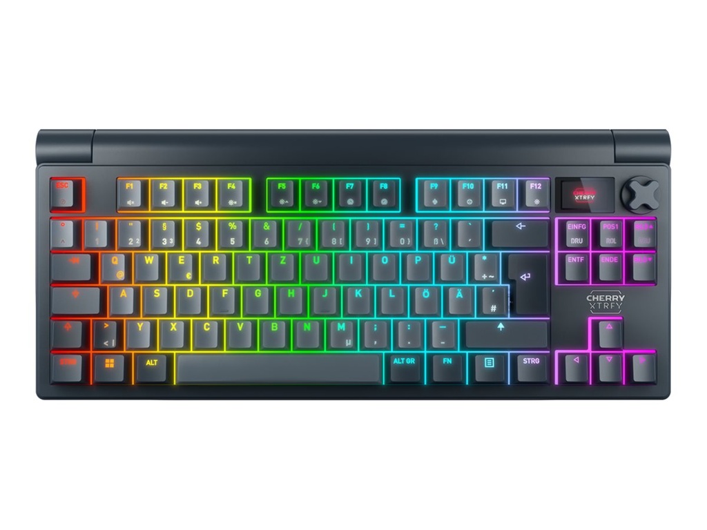 Cherry XTRFY MX 8.3 - Tastatur - 80% - TKL - Hintergrundbeleuchtung - kabellos - Bluetooth 5.2, 2.4 GHz, USB - QWERTY - USA - Tastenschalter: CHERRY MX2A Red (austauschbar im laufenden Betrieb)