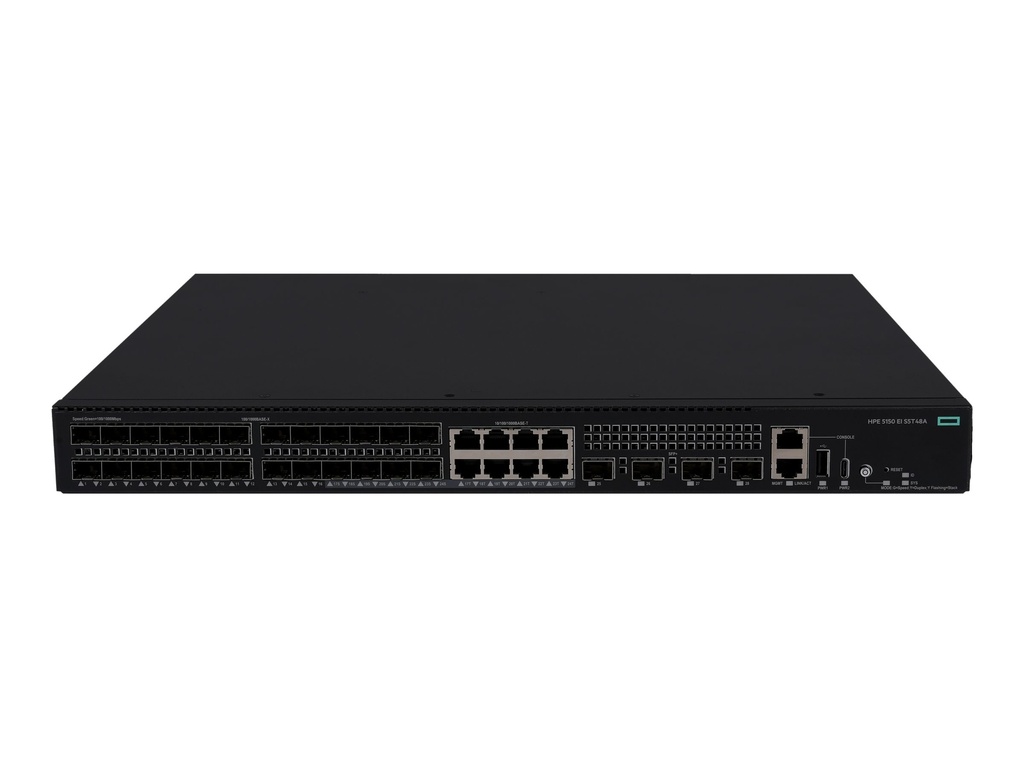 HPE Networking Comware 5150EI 24p SFP 1G 8p 10M/100M/1G Combo 4p SFP+ 1G/10G Switch - Switch - L3 - managed - 24 x 100/1000Base-X SFP + 8 x 10/100/1000Base-T + 4 x 1 Gigabit / 10 Gigabit SFP+ (Uplink / Stacking)