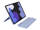 Logitech Flip Folio - Tastatur und Foliohülle - full size - kabellos - Bluetooth 5.1 LE - QWERTZ - Deutsch - fliederfarben  - für Apple 13-inch iPad Air (M2, M3)