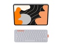 Logitech Flip Folio - Tastatur und Foliohülle - full size - kabellos - Bluetooth - QWERTZ - Schweizerisch - Pale Gray - für Apple 13-inch iPad Air (M2, M3)