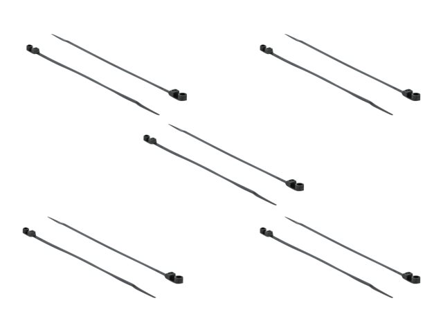 Delock Cable Tie with Fastening Eyelet - Kabelbinder - 20 cm - Schwarz (Packung mit 10)