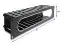 Delock Verlegetafel für Rack-Kabelmanagement - mit Öffnung und Kantenschutz - Schwarz, RAL 9005 - 2U - 48.3 cm (19")