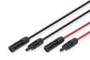 DIGITUS Solarkabel Verlängerung 10m, 6mm², MC4-Anschluss, PV-Kabel 1500V DC, UV-beständig & wetterfest, 2 Kabel, 1x Schwarz, 1x Rot