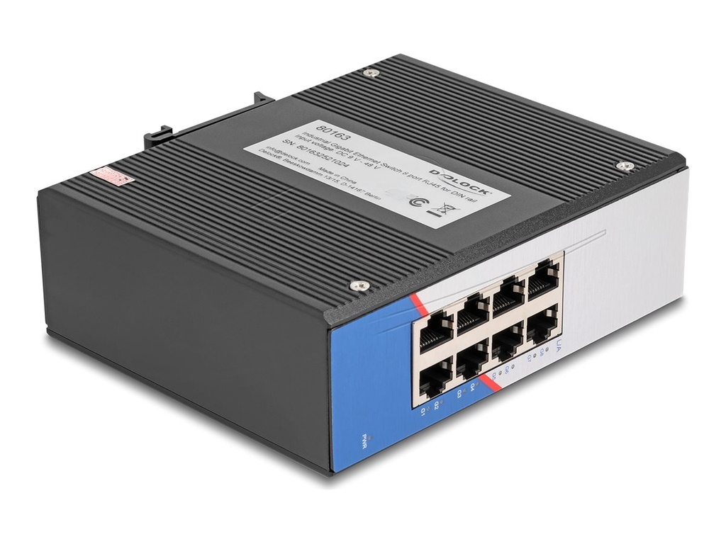 Delock Switch - industriell - 8 x 10/100/1000